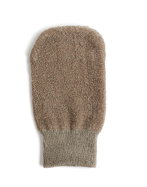 Peeling-Handschuh aus Leinen mit Kupfer